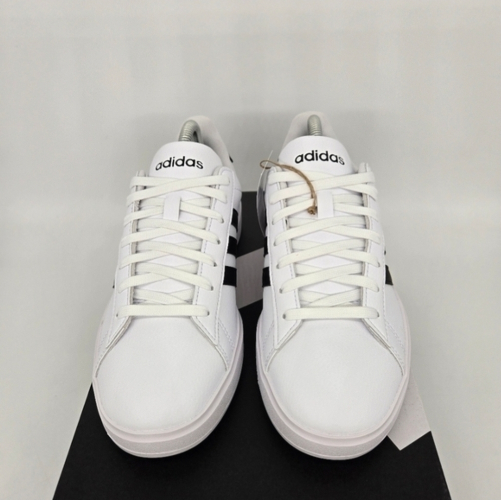 adidas Grand Court Cloudfoam Lifestyle Court Comfort White Black Shoes Size 7 - Picture 2 of 8